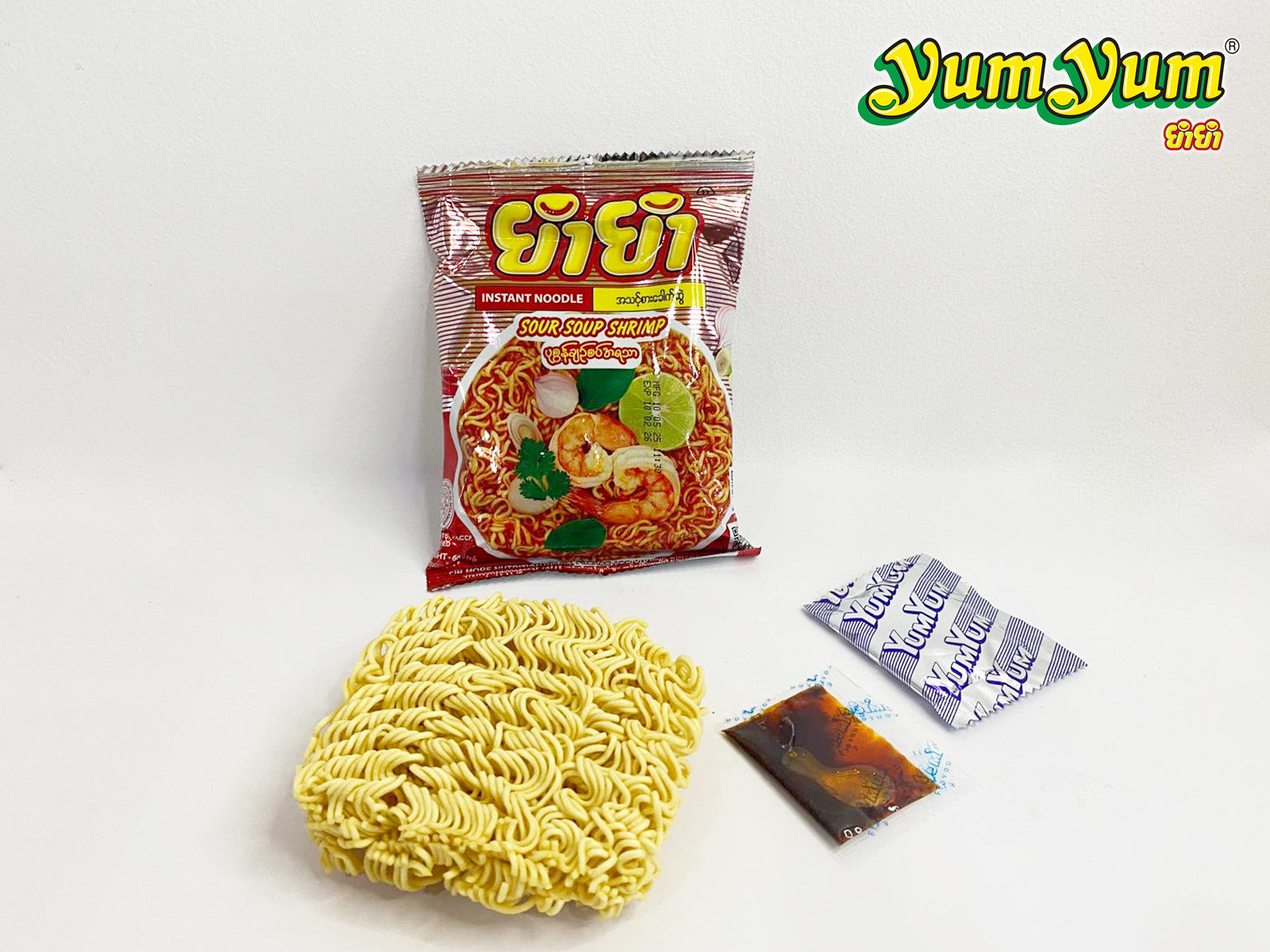 YumYum - Sour Soup Shrimp Flavor Instant Noodle Soup (60g) x 10 Bags