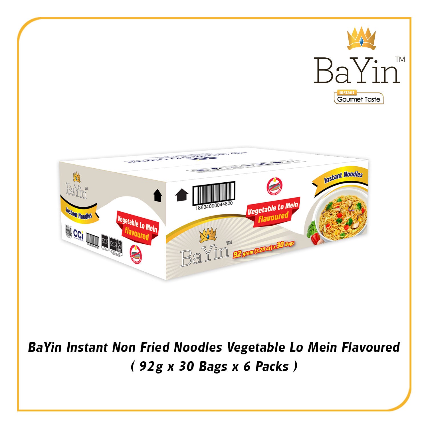 BaYin - Lo Mein Flavored Instant Noodle (92gx30Bags) Dry (30 Bags/Box)