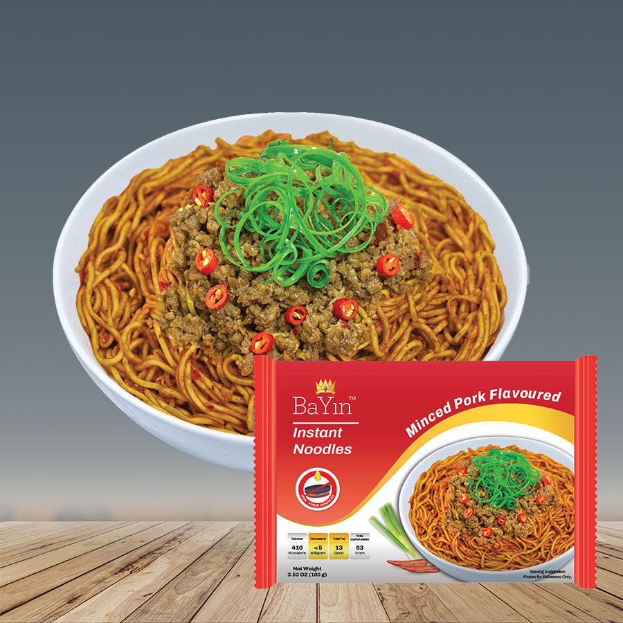 BaYin - Minced Pork Flavored Instant Noodle (100g) Dry (5 Bags)